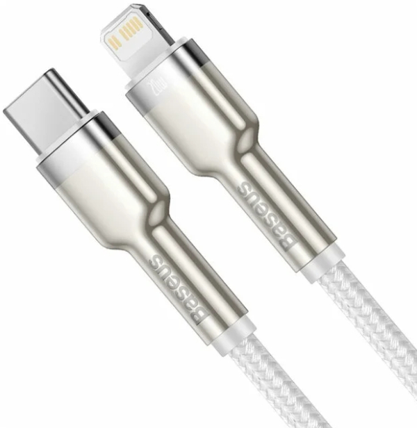 Купить Кабель Baseus Cafule Metal (CATLJK-B02) USB-C/Lightning 2m (White)